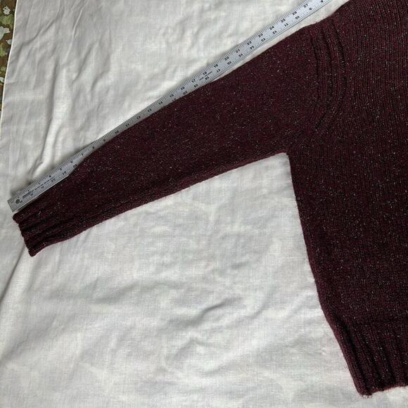 Joseph Abboud Sz L Turtleneck Sweater Burgandy Wool Luxury blend Outdoor cozy - Picture 7 of 10